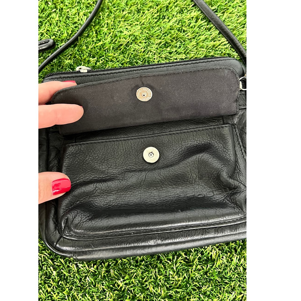 Vintage Fossil Black Genuine Leather Small Shoulder Purse - Picture 11 of 12